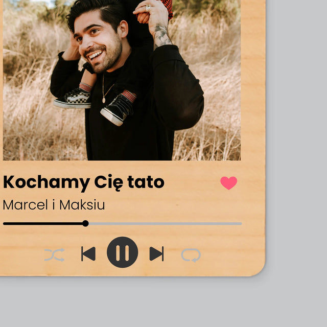 Zdjęcie i Podpis: Najwspanialszy Tata Na Świecie - Magnes Drewniany