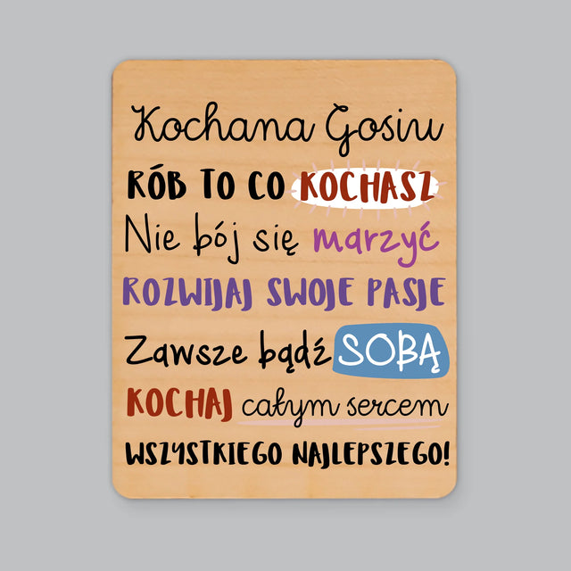 Fotokolaż: Urodziny Życzenia - Magnes Drewniany