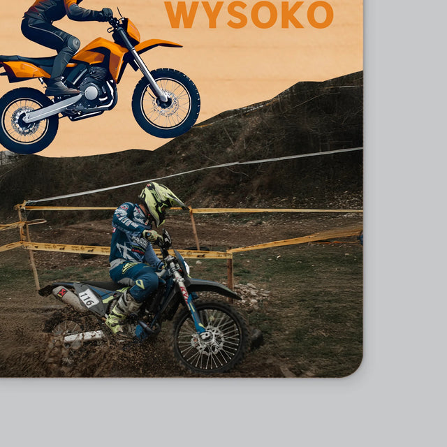 Zdjęcie i Podpis: Zawsze Mierzy Wysoko - Magnes Drewniany