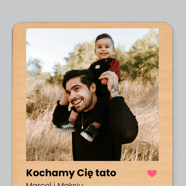 Zdjęcie i Podpis: Najwspanialszy Tata Na Świecie - Magnes Drewniany