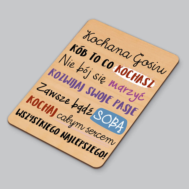 Fotokolaż: Urodziny Życzenia - Magnes Drewniany