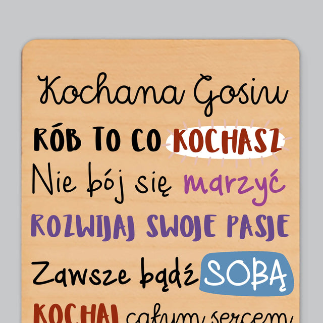 Fotokolaż: Urodziny Życzenia - Magnes Drewniany