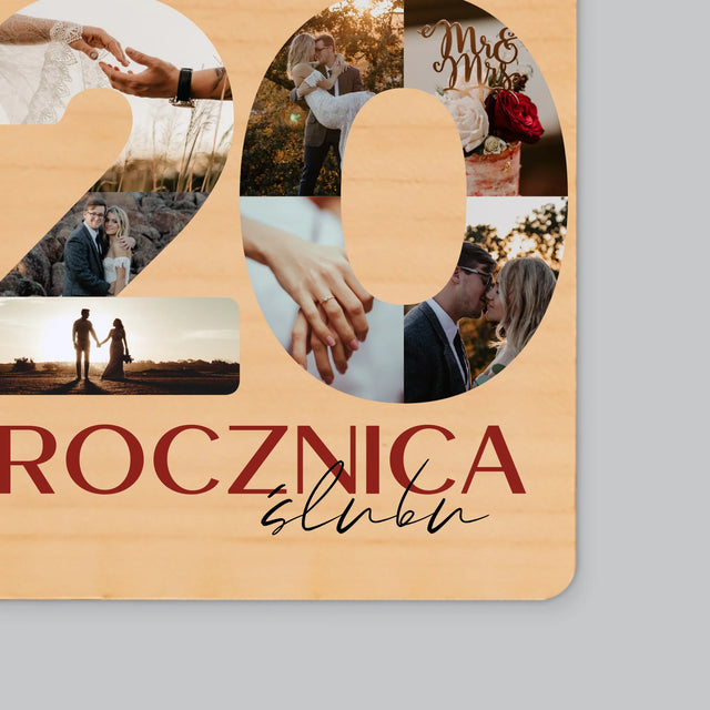 Słowo Ze Zdjęć: 20 Rocznica Ślubu - Magnes Drewniany