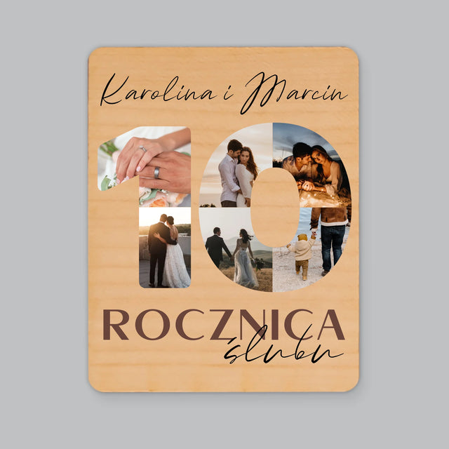 Słowo Ze Zdjęć: 10 Rocznica Ślubu - Magnes Drewniany