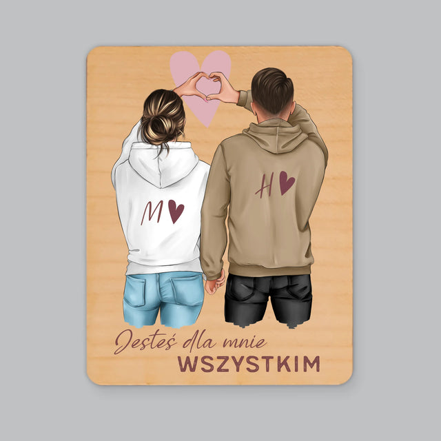 Kreator Postaci: Para Serce - Magnes Drewniany