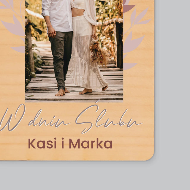 Fotokolaż: w Dniu Ślubu - Magnes Drewniany