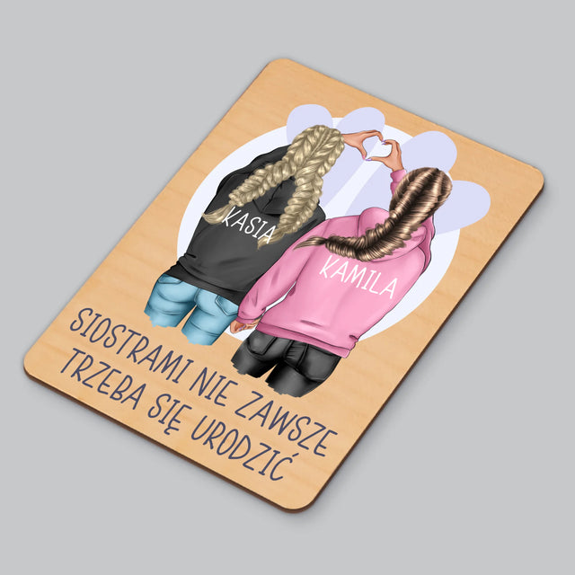 Kreator Postaci: Zimowe Przyjaciółki - Magnes Drewniany