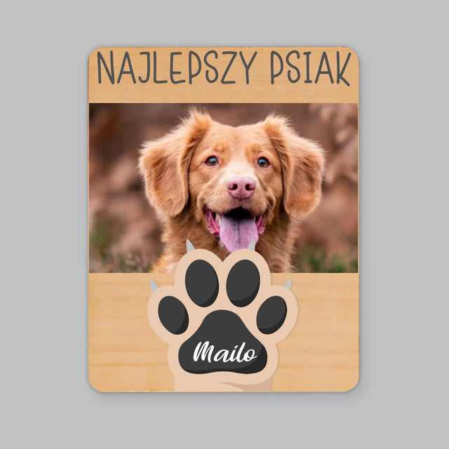 Fotokolaż: Najlepszy Pies - Magnes Drewniany