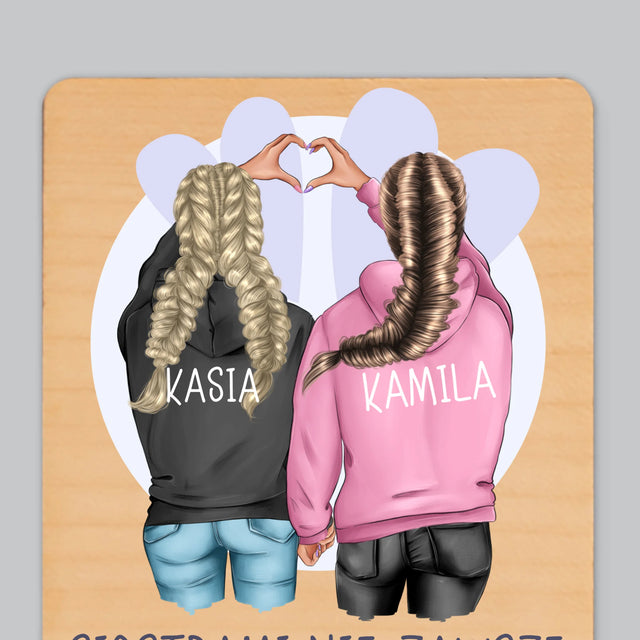 Kreator Postaci: Zimowe Przyjaciółki - Magnes Drewniany