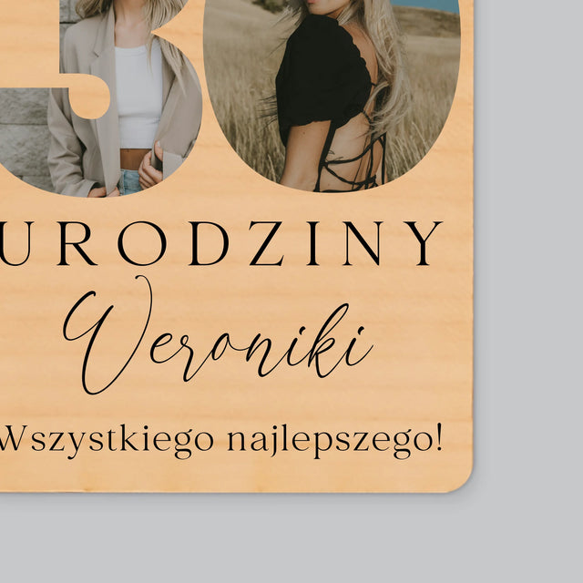 Słowo Ze Zdjęć: 30 Urodziny Podpis - Magnes Drewniany