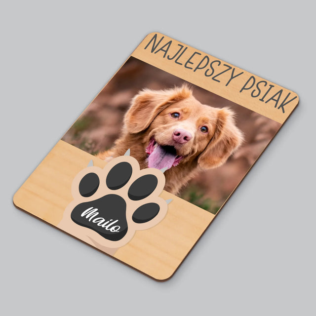 Fotokolaż: Najlepszy Pies - Magnes Drewniany