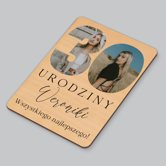 Słowo Ze Zdjęć: 30 Urodziny Podpis - Magnes Drewniany