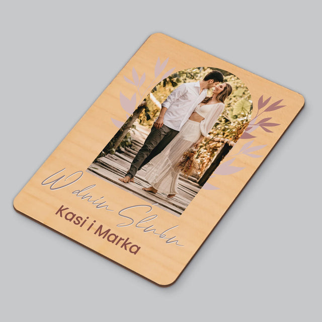 Fotokolaż: w Dniu Ślubu - Magnes Drewniany