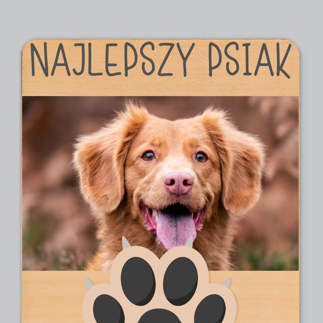 Fotokolaż: Najlepszy Pies - Magnes Drewniany