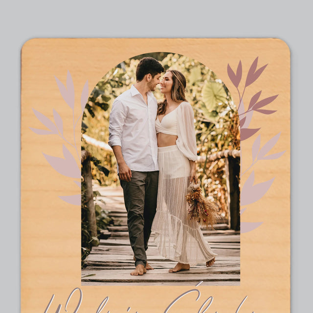 Fotokolaż: w Dniu Ślubu - Magnes Drewniany