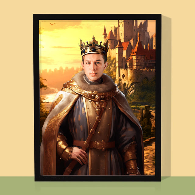 Królewski Portret: Król w Ogrodach - Wydruk z Twoim Zdjęciem