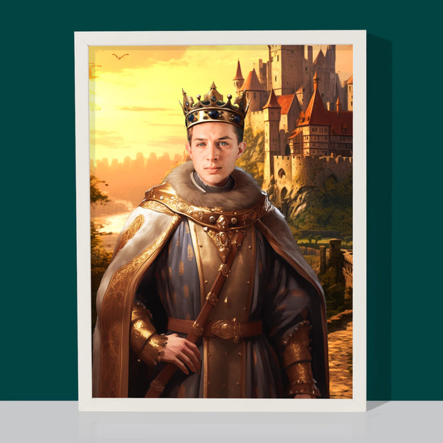 Królewski Portret: Król w Ogrodach - Wydruk z Twoim Zdjęciem