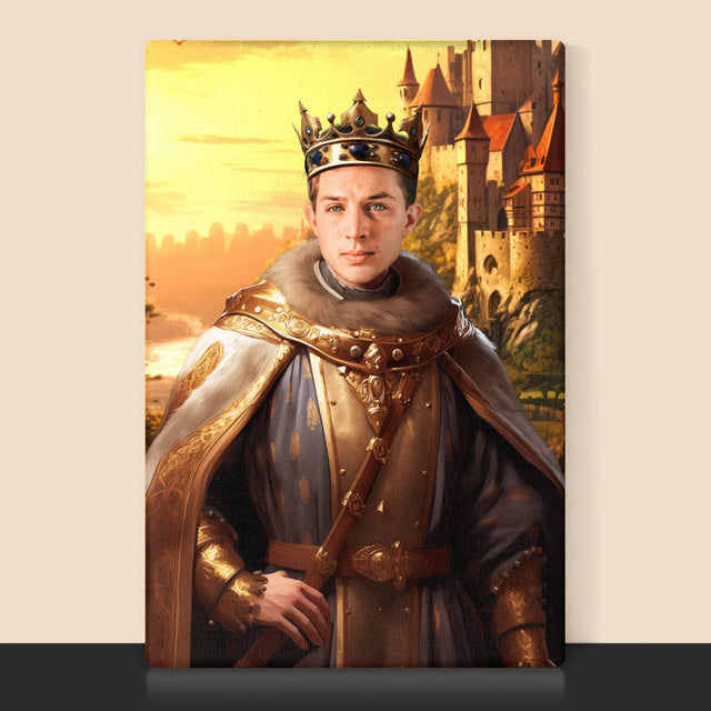 Królewski Portret: Król w Ogrodach - Wydruk z Twoim Zdjęciem