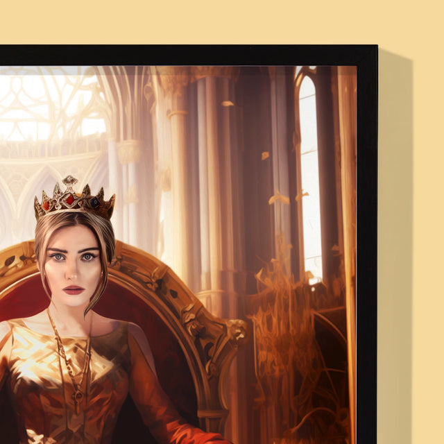 Królewski Portret: Królowa w Sali Tronowej - Wydruk z Twoim Zdjęciem