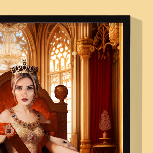 Królewski Portret: Koronacja Królowej - Wydruk z Twoim Zdjęciem
