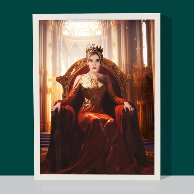 Królewski Portret: Królowa w Sali Tronowej - Wydruk z Twoim Zdjęciem