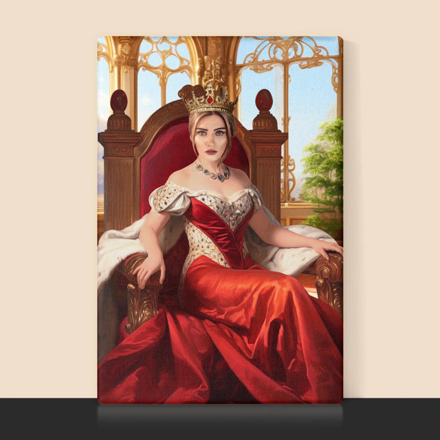 Królewski Portret: Królowa Na Tronie - Wydruk z Twoim Zdjęciem