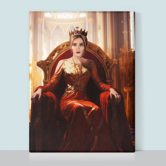Królewski Portret: Królowa w Sali Tronowej - Wydruk z Twoim Zdjęciem