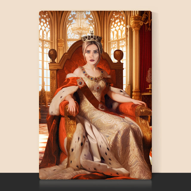 Królewski Portret: Koronacja Królowej - Wydruk z Twoim Zdjęciem
