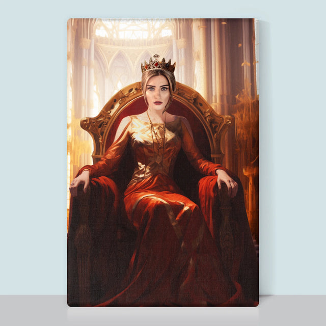 Królewski Portret: Królowa w Sali Tronowej - Wydruk z Twoim Zdjęciem