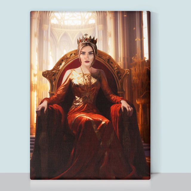 Królewski Portret: Królowa w Sali Tronowej - Wydruk z Twoim Zdjęciem