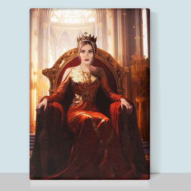Królewski Portret: Królowa w Sali Tronowej - Wydruk z Twoim Zdjęciem