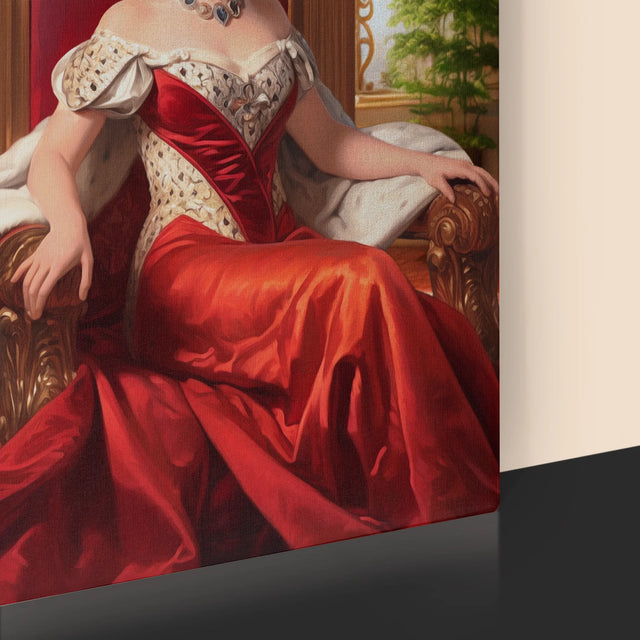 Królewski Portret: Królowa Na Tronie - Wydruk z Twoim Zdjęciem