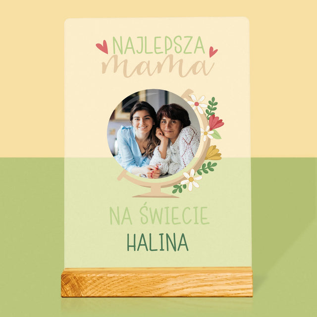 Zdjęcie i Podpis: Najlepsza Mama Świat - Wydruk Na Szkle Akrylowym