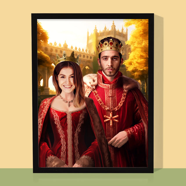 Królewski Portret: Król i Królowa - Wydruk z Twoim Zdjęciem