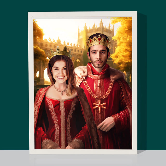 Królewski Portret: Król i Królowa - Wydruk z Twoim Zdjęciem