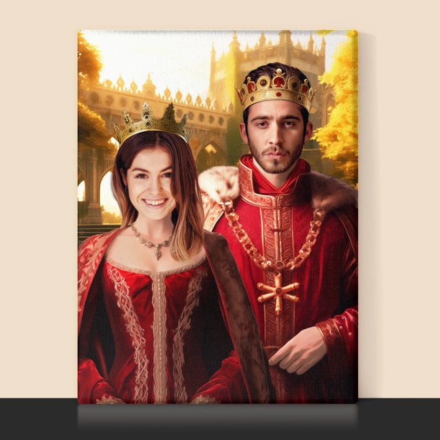 Królewski Portret: Król i Królowa - Wydruk z Twoim Zdjęciem