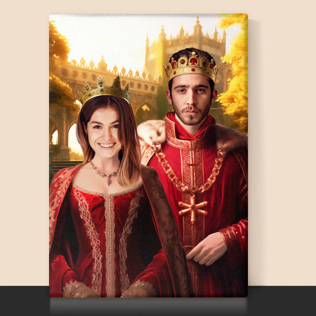 Królewski Portret: Król i Królowa - Wydruk z Twoim Zdjęciem