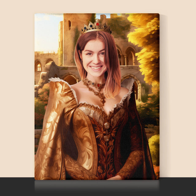 Królewski Portret: Królowa w Ogrodach - Wydruk z Twoim Zdjęciem