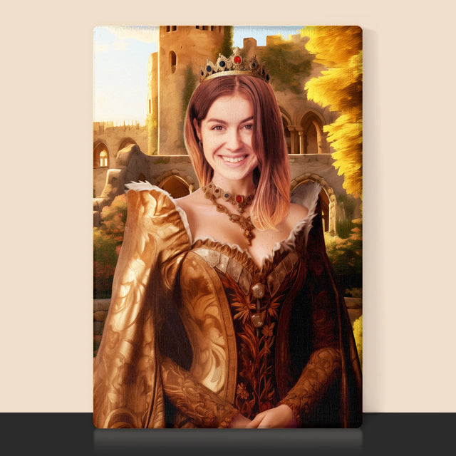 Królewski Portret: Królowa w Ogrodach - Wydruk z Twoim Zdjęciem