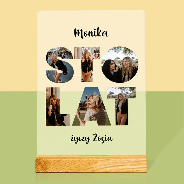 Słowo Ze Zdjęć: Sto Lat - Wydruk Na Szkle Akrylowym