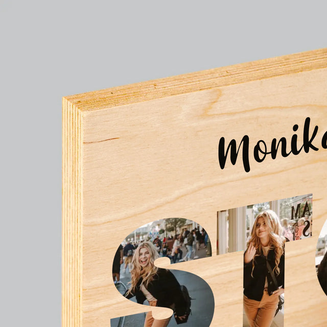 Słowo Ze Zdjęć: Sto Lat - Wydruk Na Drewnie