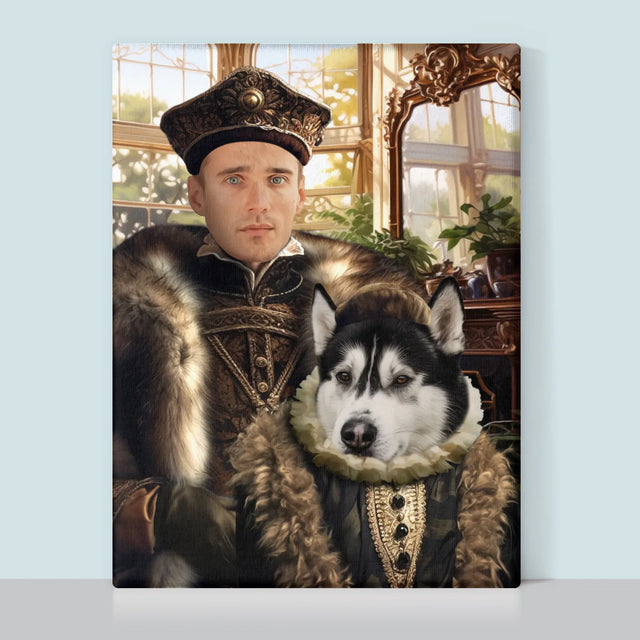 Królewski Portret: Szlachcic z Pupilem - Wydruk z Twoim Zdjęciem
