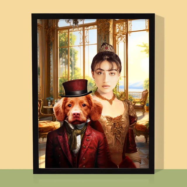 Królewski Portret: Dama z Pupilem - Wydruk z Twoim Zdjęciem