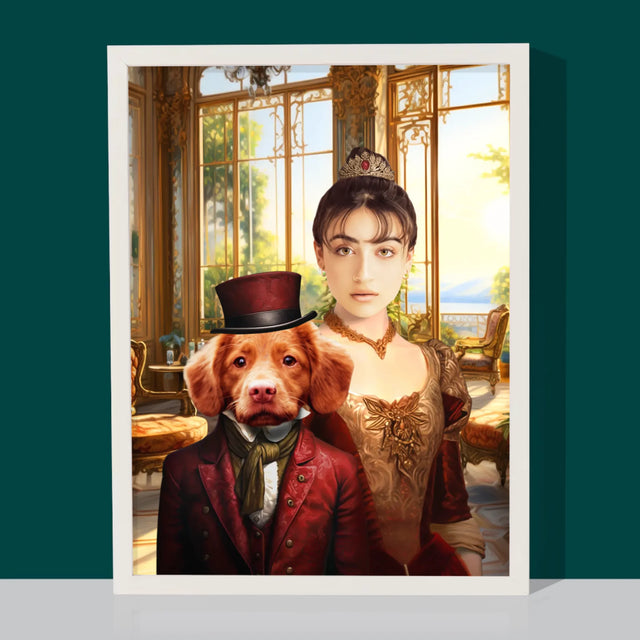 Królewski Portret: Dama z Pupilem - Wydruk z Twoim Zdjęciem