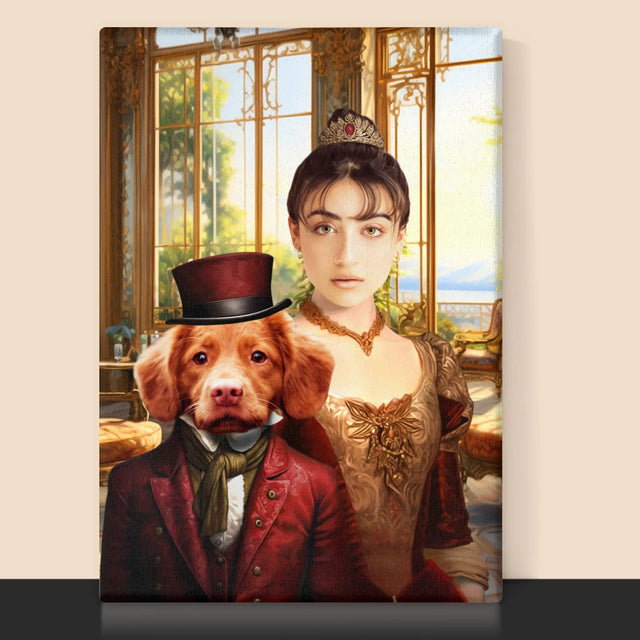 Królewski Portret: Dama z Pupilem - Wydruk z Twoim Zdjęciem