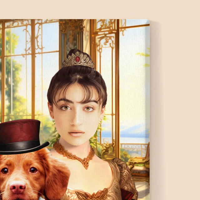 Królewski Portret: Dama z Pupilem - Wydruk z Twoim Zdjęciem