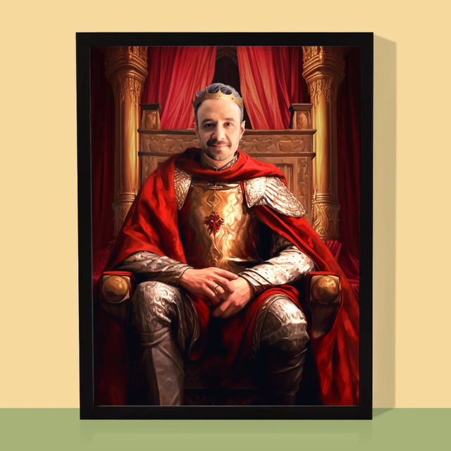 Królewski Portret: Król w Sali Tronowej - Wydruk z Twoim Zdjęciem
