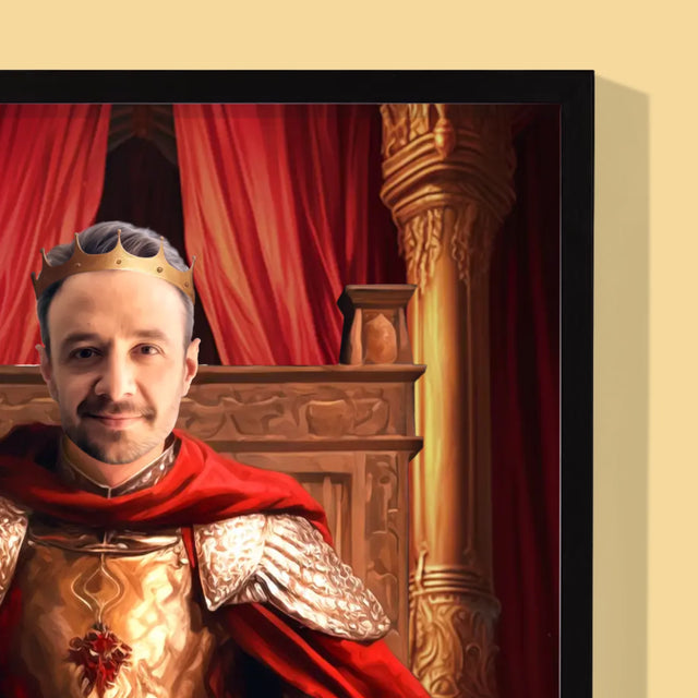 Królewski Portret: Król w Sali Tronowej - Wydruk z Twoim Zdjęciem