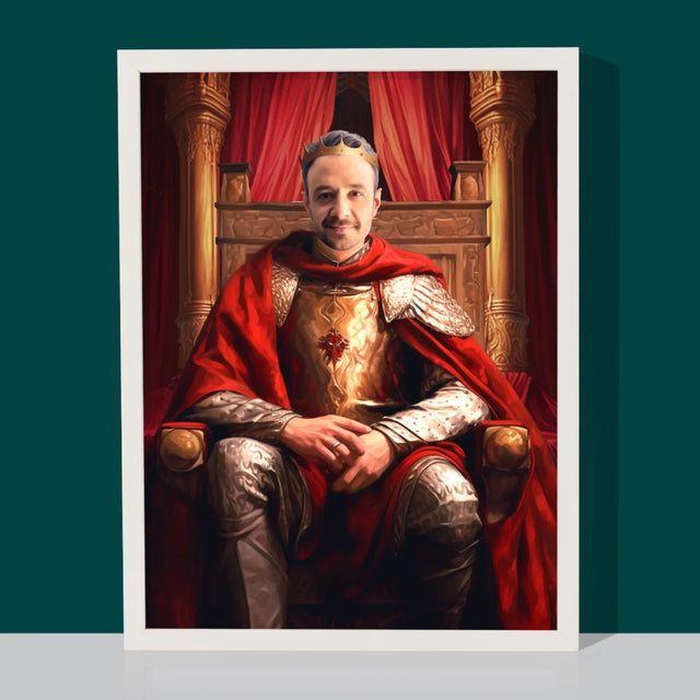 Królewski Portret: Król w Sali Tronowej - Wydruk z Twoim Zdjęciem