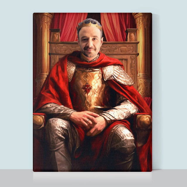 Królewski Portret: Król w Sali Tronowej - Wydruk z Twoim Zdjęciem